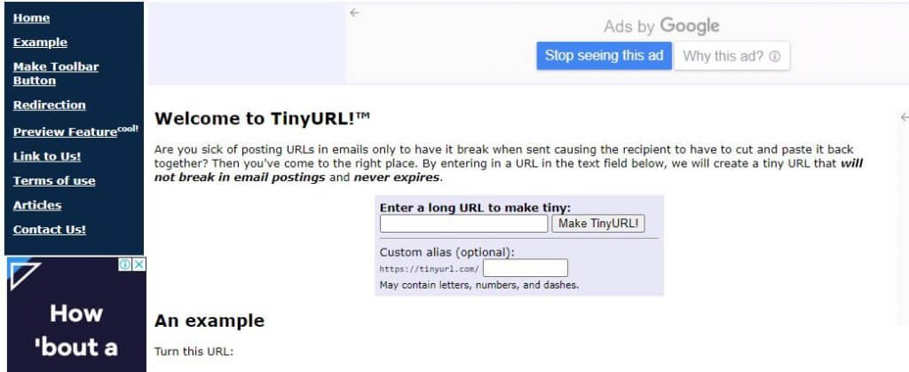 Acortador de URL tinyurl.com