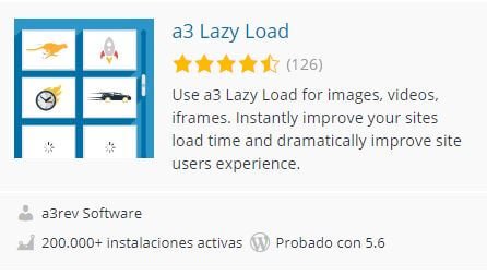plugin a3 lazy load para optimizacion de imagenes en wordpress