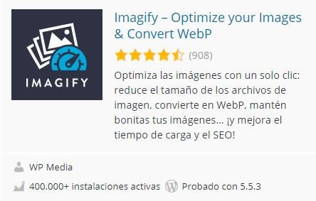 plugin imagify para optimizar imagenes en wordpress