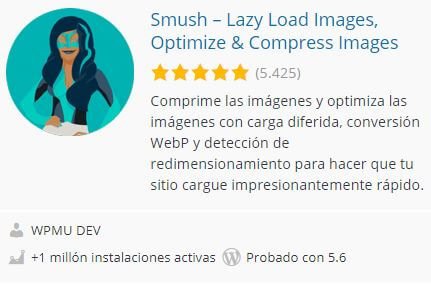 plugin smush para optimizar imagenes en wordpress